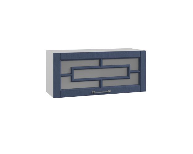 Гарда ГВПГС 800 шкаф верхний горизонтальный глубокий со стеклом высокий (Серый Эмалит/корпус Серый)
