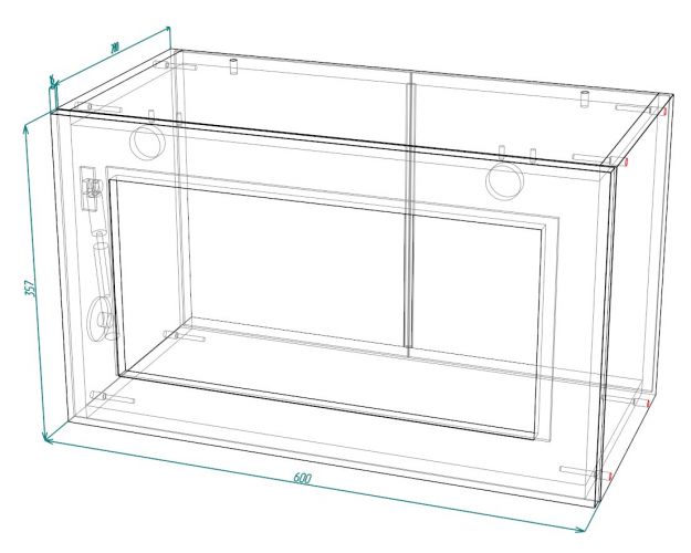 Кёльн ШВГС 600 Шкаф верхний горизонтальный со стеклом (Софт тоффи/корпус Белый)