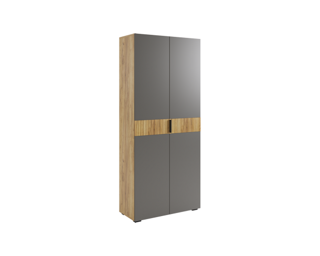 Шкаф двухдверный Бери К3 дуб крафт золотой / графит
