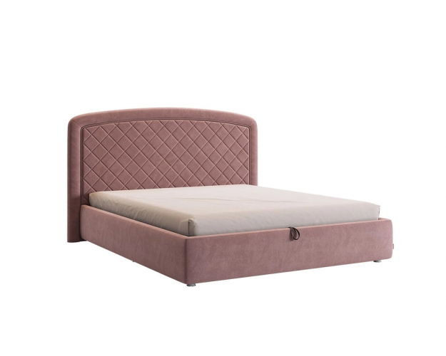 Кровать с основанием Сильва 2 1600 пудра (велюр)