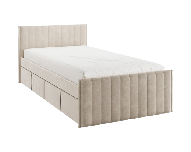 Кровать с ящиками Твикс 900 латте (велюр)