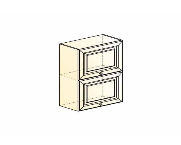 Монако Шкаф навесной L500 Н720 (2 дв. гл. гориз.) (Белый/Айвори матовый)