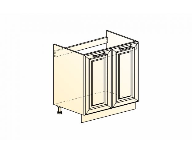 Монако Шкаф рабочий под мойку L800 (2 дв. гл.) (Белый/Белый матовый)