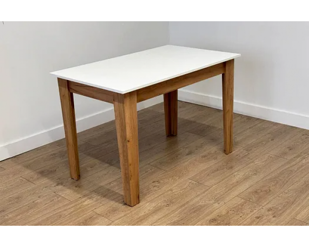 Стол обеденный раздвижной Цезарь белое дерево / дуб крафт золотой