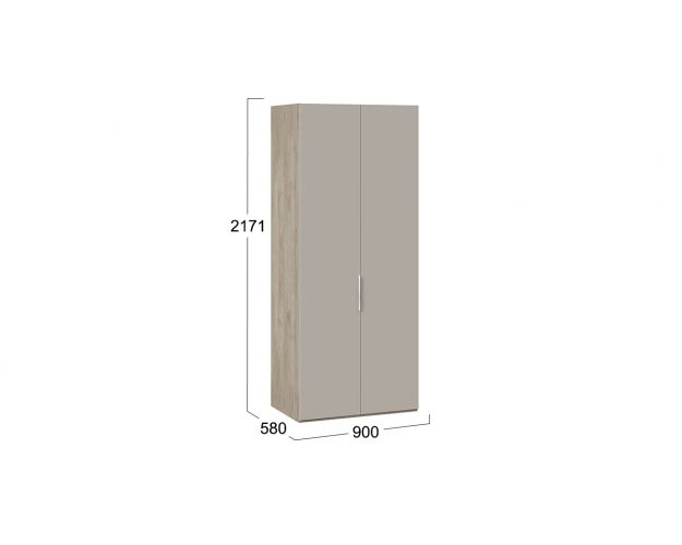 Шкаф для одежды с 2 глухими дверями «Эмбер» Баттл Рок/Серый глянец