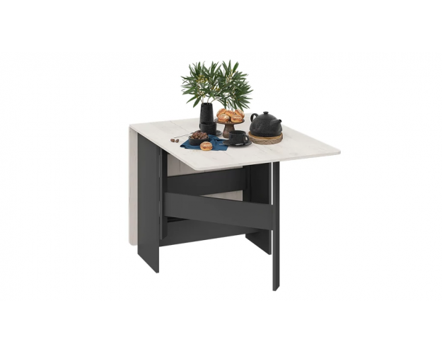 Стол-книжка раскладной тип 2 антрацит / дуб крафт белый