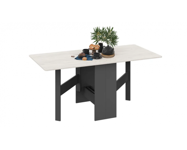 Стол-книжка раскладной тип 2 антрацит / дуб крафт белый