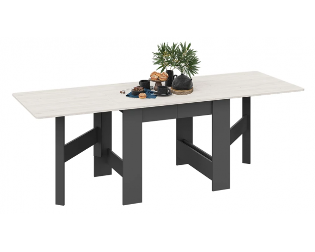 Стол-книжка раскладной тип 2 антрацит / дуб крафт белый