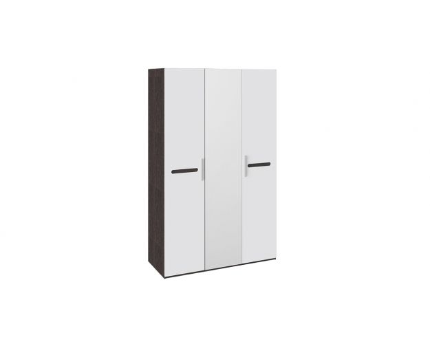 Шкаф комбинированный с 3-мя дверями «Фьюжн» Белый глянец/Венге Линум