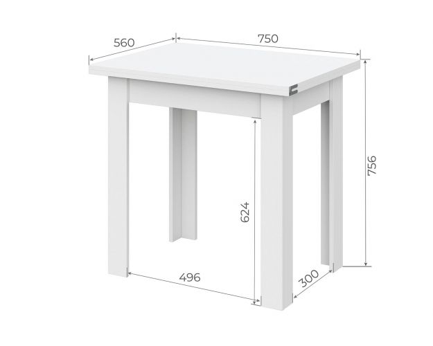 Стол обеденный "СО 3" раскладной Белый
